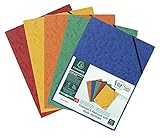 Exacompta 555410E 5er Pack Premium Eckspanner-Mappe. Made in Germany. Aus extra starkem Colorspan-Karton DIN A4 mit 2 Gummizügen farbig sortiert Sammelmappe ideal für Büro und Schule