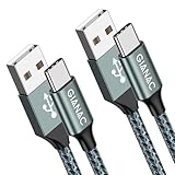 GIANAC USB C Kabel, [2 Stück 2m] 3.1A ladekabel USB C Nylon Schnellladung und Synchronisierungskabel USB C für Samsung S10/S9/S8te 10te 9, Huawei P30/P20/Mate 20, Sony Xperia, Smartphone