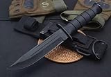 Generisch TEERMA JI7 - Integriertes geschmiedetes gerades Messer im Freien mit fester Klinge, Überlebensmesser, Perfektes Bushcraft Messer Outdoor,Jagdmesser