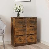 LAPOOH Sideboards 2 STK. Räuchereiche 30x30x70 cm Holzwerkstoff, Kommode Schlafzimmer, Kommoden & Sideboards, Wohnzimmerschrank, Flur Kommode, Zimmer Möbel - 817013