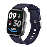 rorios Damen Herren Smartwatch Sport Fitness Intelligente Uhr Silikon Intelligente Armbanduhr mit Überwachung Herzfrequenz Schlaf Aktivität Tracker Blau