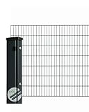 Zaunpaket Doppelstabmattenzaun 6/5/6 Komplettset Anthrazit RAL 7016 (Höhe 100 cm | Länge 35 m)