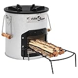 BOWEKAM Home & Garden-Camping Holzofen Silber 45x25x26 cm Stahl-Möbel Wahl