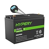 Smart LiFePO4 Akku, 12V 100AH Lithium Batterie mit LED Anzeige, BMS, für Backup Strom, Camping, Wohnmobil, Golfwagen, Boot, Off-Grid