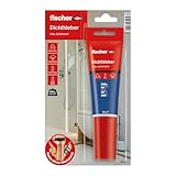 fischer Dichtkleber 120g, Kleb- & Dichtstoff in Weiß, zum Verkleben und Abdichten, wasserbeständiger Universalkleber, handliche Tube, Verwendung ohne Werkzeug