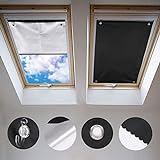 Johgee Dachfenster Rollo Thermo Sonnenschutz Silberbeschichtung Verdunkelungsrollo für VELUX Dachfenster GGU GGL GPU GPL GHU GHL GTU GTL GXU GXL (ohne bohren mit Saugnäpfen,Größe 57x100cm)