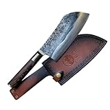 Satake Chinese Knife - Asiatisches Hackmesser für indoor & outdoor Zwecke - Kuro Mori Hackbeil mit Saia aus Kunstleder - Asia Messer