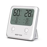 HOMVILLA Thermometer Hygrometer Innen, Mini LCD Digital Thermometer für Innenraum, Wohnzimmer, Babyraum, Büro,Gewächshaus