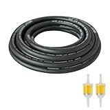 BCENG 2 Meter Benzinschlauch Kit Ø 8 mm Innendurchmesser Kraftstoffschlauch Kraftstoffgasleitung Kit mit 10 Stücke Schlauchschellen mit 2 Stück 6-8 mm Inline-Kraftstofffilter für Auto Motorrad Roller