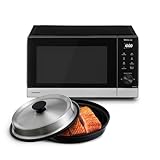 Panasonic NN-GD38QSEPG 29L Grill-Mikrowelle mit Steam+ Pot, 1000 W, automatisches Auftauen, Kombinationsgaren, Timer, Schwarz & Edelstahl