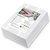 Accenter Vakuumierbeutel 20 x 30cm/100 Beutel 210 Microns Profi Vakuumierfolie für Vakuumierer & Lebensmittel Vakuumiergerät, BPA-frei, Sehr Stark, Kochfest, Sous Vide geeignet, Wiederverwendbar