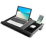 LIBWYS Laptopunterlage für Bett mit Mausunterlage & Handgelenkauflage, Superlicht Laptop Kissen für max. 17 Zoll Notebook, mit Telefonhalter - No 008312862-0001