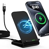15W Wireless Charger Stand Induktive Ladestation for Samsung Galaxy S24 Ultra/S24/S23/S22/S21/S20, Google Pixel 8 Pro/8/7/7 Pro/6, Wireless Charging Station Handy Kabelloses Ladegerät für iPhone 15/14