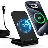 15W Wireless Charger Stand Induktive Ladestation for Samsung Galaxy S24 Ultra/S24/S23/S22/S21/S20, Google Pixel 8 Pro/8/7/7 Pro/6, Wireless Charging Station Handy Kabelloses Ladegerät für iPhone 15/14