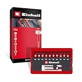 Original Einhell Impact-Bit-Set 11-tlg. (25-mm-Impact-Bits PH/PZ/T/H, S2-Stahl, Magnetbithalter E 6.3, Taschenkassette mit Aufstellfunktion)