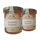 Lindenhonig 2x 420g in Premium Qualität | 100% naturbelassener Bienenhonig von Familien-Imkerei mit 50-jähriger Tradition (840g)