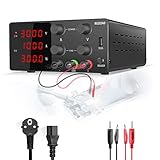 RUZIZAO Labornetzgerät Regelbar Labornetzteil 30V 10A Variablen Schaltnetzteil Geregeltes Hochpräzises 4-stelliges LED-Display 5V/2A USB-Anschluss Labor DC-Stromversorgungen (Schwarz)