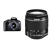 Canon EOS 2000D Spiegelreflexkamera - mit Objektiv EF-S 18-55 F3.5-5.6 III & EF-S 18-55mm F3.5-5.6 is II Universalzoom-Objektiv (58mm Filtergewinde) schwarz