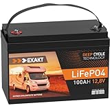 EXAKT LiFePO4 100Ah 12V inkl. BMS Lithium Batterie Solarbatterie Akku Wohnmobil Solar Bootsbatterie USV