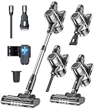 Akku Staubsauger Kabellos Akkustaubsauger Akkusauger - Kabelloser Stabstaubsauger Elektrische Sauger Kehrbesen mit Ladestation Beutellos Stielstaubsauger Cordless Vacuum Cleaner Für Tierhaare Teppich