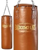 Bad Company Retro Boxsack I Punching Bag ungefüllt inkl. Heavy Duty Vierpunkt-Stahlkette - 120 x 35 cm