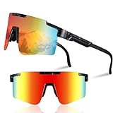1X Schnelle Brille,Fahrradbrille,Rave Sonnenbrille Herren Damen mit Verstellbarem Bügel,Sportbrille Rennrad Brille Herren,Polarisierte UV400 Schutzbrille Radsportbrille zum Laufen Glof Ski im Freie
