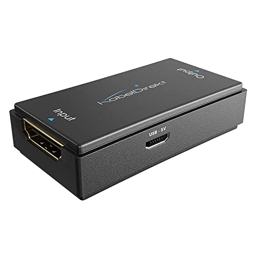 KabelDirekt – HDMI 2.0 aktiver Repeater (Signal-Verstärker, UHD 4K/60Hz, HDR, YUV 4:4:4, max. 50m Reichweite, HDCP 2.2, Buchse-Buchse)