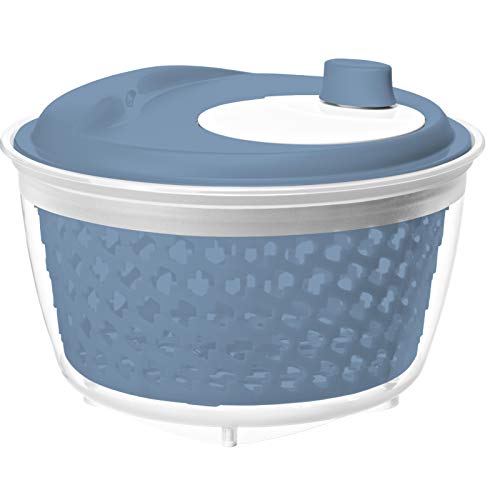 Rotho 1722406161 Fresh Salatschleuder, Kunststoff (PP) BPA-frei, blau/transparent, 4.5l