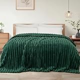 Exclusivo Mezcla Kuscheldecke Flauschig Fleecedecke Flanell Decke, Leichte und Warme Sofadecke Couchdecke für Ganzjahreszeit, 150 x 200 cm Dunkelgrün