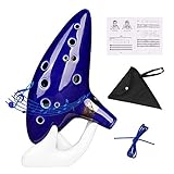 ZETONG Zelda Ocarina 12 Hole Alto C Crackle Pattern Ocarina with Text Book and Protective Bag,Perfect for Beginners and Professional Performanc Blue