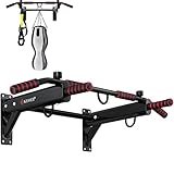 KESSER® 4in1 Klimmzugstange zur Wandmontage rutschfesten Griffen zusätzliche Funktion für Seile Ringe und Boxsäcke verschiedene Griffpositionen | sicher & stabil | + Montagezubehör Pull Up Bar indoor