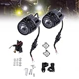 LICHENGTAI 2 Stück Motorrad Nebelscheinwerfer für BMW R1200GS F850GS, 40W 4000LM LED-Nebelscheinwerfer +Schutzgitter Kabelbaum, Zusatzscheinwerfer Motorrad Nebelleuchte LED Fernlicht