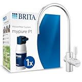 BRITA Wasserfilter Wasserhahn mypure P1 – Wasserfiltersystem inkl. Wasserfilter Wasserhahn, Montagekit & BRITA P1000 Wasserfilter – reduziert Kalk, Metalle, Chlor und geschmacksstörende Stoffe