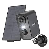 ieGeek 2K Überwachungskamera Aussen Akku Solar, 5200mAh Akku Kamera Überwachung Aussen WLAN, PIR-Bewegungserkennung, Bunte Nachtsicht, 2-Wege-Audio, Spotlights, Alexa-kompatibel