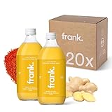 FRANK SHOT Wake Up Call - 2 x 500 ml - Bio Ingwer-Shots mit Kurkuma und Orange in Premium Qualität, Vegan, Nachhaltig im Glas, ohne Konservierungsstoffe