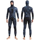 LANGWEI Blau,XL,3 MM Neoprenanzug Für Herren, 2-Teilig Tarn-Tauchanzug Für Speerfischen Freitauchen Kaltwasser-Badeanzug Zum Tauchen, Surfen, Schwimmen, Kajakfahren