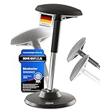 DESKSPACE Motion Ergonomischer Sitz- und Stehhhocker - Höhenverstellbarer Bürohocker mit extra breiter Basis und Sitzfläche, Stehstuhl, der Rücken- und Nackenschmerzen (Schwarze)