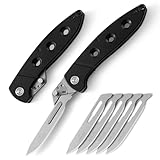 VR VIRENKNIFE Klappmesser Skalpell-Taschenmesser, EDC-Allzweckmesser mit 6 austauschbaren Klingen #60, Outdoormesser, scharfe Häutungsmesser für die Jagd, Fischerei, Camping