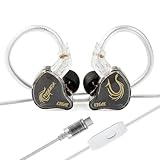 KBEAR Phoenix In Ear Gaming Kopfhörer, Kopfhörer mit Kabel USB C Kraftvoller Bass, Gaming Earbuds mit Micro, In Ear Monitor 10-mm-Dual-Magnet DD, IEM Noise Cancelling für PS5, Gamer