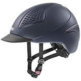 uvex exxential II - Leichter Reithelm für Damen und Herren - individuelle Größenanpassung - optimale Belüftung - Blue matt - 52-55 cm