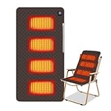 Beheiztes Sitzkissen, Elektrisch Beheizbare Heizkissen Wärmekissen, 45 x 90 cm Ultraweich Heizkissen für Campingstühle mit 3 Heizstufen, Tragebar USB 5V Heizsitzkissen für Stadion, Camping, Outdoor