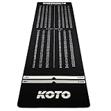 KOTO Check Out Carpet 285 X 80 cm Schwarz- Professionelle Dartmatte zum Schutz des Bodens und der Dartpfeile, Mit Score-Indikation und Oche, Die Rechenhilfe Macht Ihnen das Rechnen Einfacher!