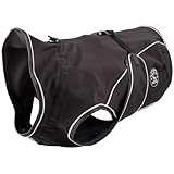 HUNTER Hundemantel UPPSALA SOFTSHELL, Farbe: schwarz, sportliches Design, wasser- und winddicht, mit weichem Fleece-Innenfutter, individuell einstellbar, reflektierend, waschbar, Größe: 35