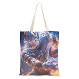 Amooorous Bolsa de lona Laptoptasche aus Segeltuch mit Griffen, Einkaufstasche für Lebensmittel und Reisen, Hot Blue, Hot Blue Handsome Football Player, 1 Size