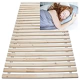 Wolkenland Premium Rollrost Rolllattenrost für Ihr Bett – Lattenrost – stabile 2 cm Dicke Holzlatten bis 400 kg belastbar – 4 Größen zur Wahl – für erholsamen Schlaf (140 x 200 cm 23 Latten)