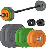 Tunturi Aerobic Pump Gewichteset 20kg - Hantelset mit 6 Scheiben - Inkl. Hantelstange - Mit Gummibeschichtung - Inkl. gratis Fitness-App