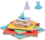 AOI 400 Blatt doppelseitiges Origami-Papier 4 Größen Spezifikation (100 Blatt 20 x 20 cm + 100 Blatt 15 x 15 cm + 100 Blatt 10 x 10 cm + 100 Blatt 7 x 7 cm)