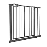 UISEBRT Türschutzgitter Ohne Bohren Treppenschutzgitter für Kinder 85-95cm breit, Auto-Close Baby Schutzgitter Metall Gitter Schwarz