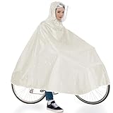 Regenponcho Fahrrad,Regencape mit Kapuze,Regenmantel für Elektrisches Fahrrad,Multifunktional Poncho bedeckt,Leichter Atmungsaktiv Wiederverwendbare Wasserdichter,für Wandern Camping Outdoors,Aprikose