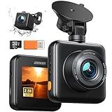 iZEEKER 2.5K Dashcam Vorne und Hinten mit SD-Karte, 1440P Autokamera Armaturenbrett, Dual-Dashcam für Autos 170° Weitwinkel, G-Sensor, Nachtsicht, 24-Stunden-Parküberwachungsunterstützung, WDR